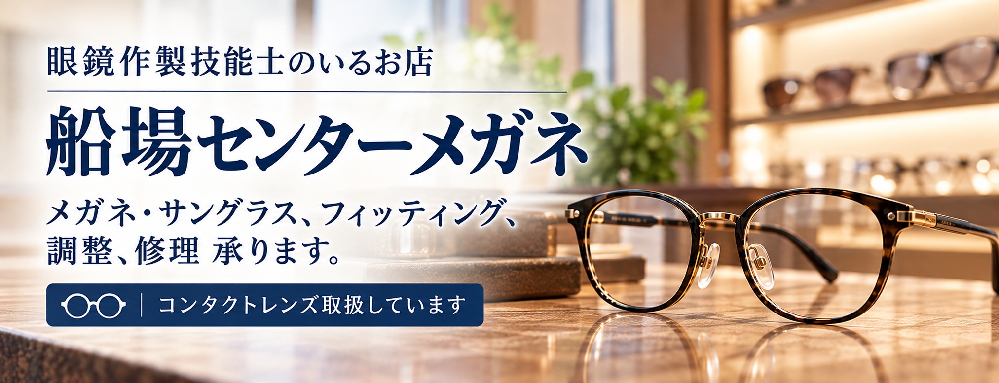 眼鏡作製技能士のいるお店 船場センターメガネ メガネ・サングラスのフィッティング・調整・修理 コンタクトレンズ取扱い